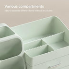 HBlife Makeup Organizer with Brush Holder for Vanity, Large Plastic Bathroom Countertop Organizer Skin Care Storage, Easy to Store Lipsticks, Nail Polishes, Perfumes, Eyeshadow Palettes, All Green - Image 5