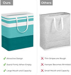 HomeHacks 2 Pack Large Laundry Baskets, Laundry Hampers Bags (Green 100Lx2) - Image 3