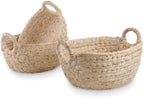 Set of 3 Wicker Storage Baskets for Organizing - Woven Decorative Baskets with Handles - Organizers for Bathroom, Kitchen, and Shelves (White) by 84ECO
