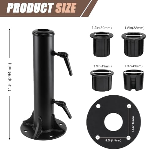 Patio Umbrella Base Outdoor Umbrella Mount Holder Round Heavy Duty - Image 2