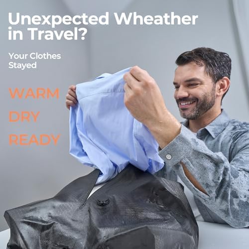 Relime Classic Series Vacuum Bags for Travel Luggage with Wireless Pump, Compression Bags for Carry On Suitcases and Backpack, Vacuum Seal Packing cube for Cloth Packing (2PC + PUMP Gray & Blue) - Image 5