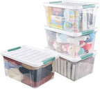 Quickquick 36 Quart Latch Clear Storage Tote, Plastic Storage Bin with Latching Lid, 6 Packs - Image 2
