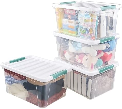 Quickquick 36 Quart Latch Clear Storage Tote, Plastic Storage Bin with Latching Lid, 6 Packs - Image 2