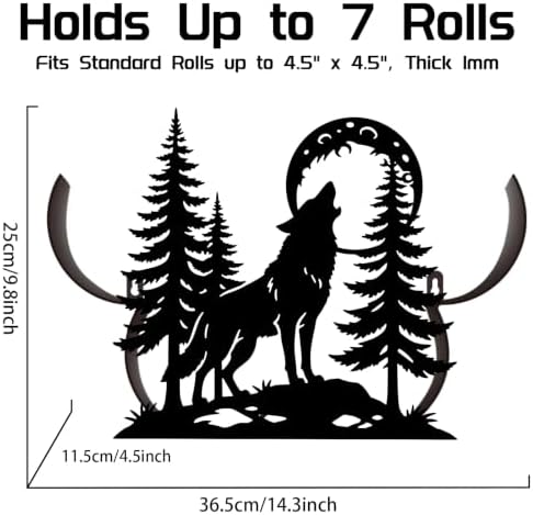 Wolf Toilet Paper Holder Wall Mount/Stand for Extra 8 Rolls - Image 2