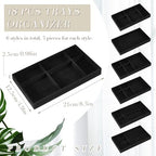 Junkin 18 Pcs Stackable Jewelry Drawer Organizer Inserts Black - Image 2