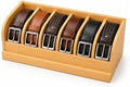 MinBoo Bamboo Belt Organizer Box,6 Grids Belt Rack, Belt Organizer for Closet and Drawer, Belt Storage Organizer and Displayer, Belt Organizer for Men Women (Natural Bamboo) by MinBoo