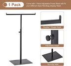 uxcell Purse Display Stand T Shaped Metal Adjustable Handbag Rack Double Hook Holder Necklace Organizer for Home Boutique Store - Black - Image 4