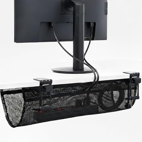 VIVO Black Clamp-on 24 in Mesh Net Cable Management Holder, DESK-AC24MH by VIVO