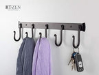 RTZEN Classic Farmhouse Wall Mount Multi-Use Wrought Iron Hook Set (5 Pack) - Image 5
