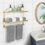 3-Tier Bathroom Towel Rack, SUS 304 Wall Mount, Brushed Gold - Image 7