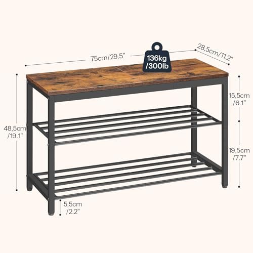 HOOBRO Shoe Bench, 3-Tier Narrow Entryway Bench with Seat, Shoe Rack - Image 3