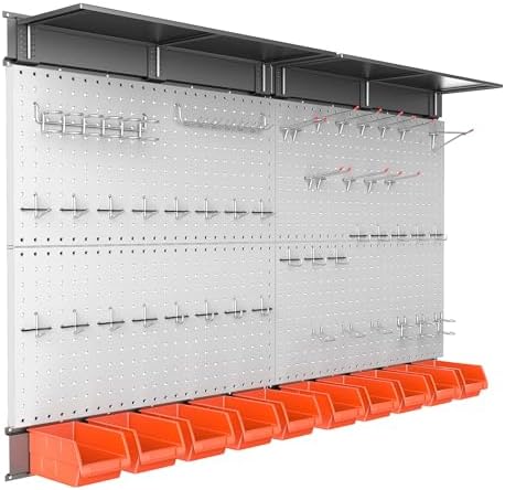 TORACK Metal Pegboard with Peg Board Hooks, Tools Storage Pegboard by TORACK