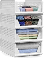 Sorbus Stackable Closet Organizer, Open-Front Shelf Bins (4 Small) by Sorbus