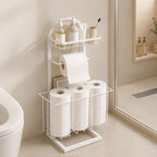 Toilet Paper Holder Stand Freestanding with Storage Basket for Bathroom by Unknown
