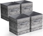 Sorbus 11 x 11 Storage Cubes, Foldable Fabric Bins (4 Pack, Rustic Gray) by Sorbus
