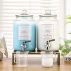 2-Pack Glass Laundry Detergent Dispenser with Stand, 106oz Leak-Proof Glass Fabric Softener Dispenser- Laundry Soap Dispenser-Reusable Container for Kitchen & Bathroom Storage - Image 4