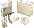 BLU MONACO | Gold Desk File Folder Organizer Set | Desktop Hanging File Organizer with Letter Size Holder | Hanging File Folders Organizer Office Accessories by Blu_Monaco