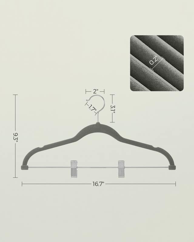 SONGMICS 30 Pack Pants Hangers, Velvet Hangers with Adjustable Clips - Image 5
