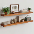 Homeforia 42 Inch Floating Shelves, High-End Solid Pine Wood, Set of 2 by Homeforia