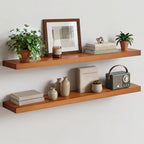 Homeforia 42 Inch Floating Shelves, High-End Solid Pine Wood, Set of 2 by Homeforia