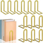 Chunful 12 Pcs Gold Metal BookEnds Shelves, 5.5 x 3.75 x 2.25 in by Chunful