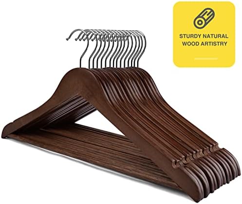 Wooden Hangers - 30 Pack - Clothes Hanger for Daily Used,Heavy Duty Wood Hangers with Precisely Cut Notches,Coat Hanger for Closet, Clothes Hangers for Shirt Suit Dress (Walnut) - Image 6