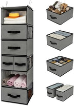 GRANNY SAYS Hanging Closet Organizer, 5 Drawers, 6 Shelves, 6 Pockets, Gray by GRANNYSAYS