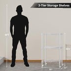Golpart Small Shelves Storage Wire Metal Adjustable Shelf Unit with Wheels - Image 3