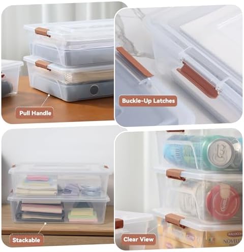 novelinks 10 Quart Clear Plastic Storage Containers with Lids (4 Pack) - Image 3