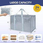 TICONN 8 Pack Extra Large Moving Bags Heavy Duty with Zippers & Carrying Handles, Durable Storage Bags Moving Boxes for Closet Organizers and Storage (8 Pack, Light Grey) - Image 5