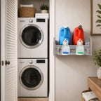 Wooden Wall Mount Laundry Detergent Holder, Rustic Gray - Image 5