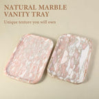 Karibiber Marble Vanity Tray, Marble Bathroom Tray Countertop, Decorative Tray for Dresser, Rosso Red Stone Serving Trays for Kitchen, Perfume, Jewelry Candle Holder, Catch All - Image 2