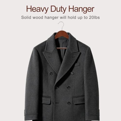 TOPIA HANGER Walnut Wooden Hangers 30 Pack, Heavy Duty Clothes Hangers - Image 4