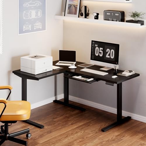 FLEXISPOT 63 x 48 Reversible L-Shaped Corner Standing Desk with Drawers - Image 2