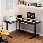 FLEXISPOT 63 x 48 Reversible L-Shaped Corner Standing Desk with Drawers - Image 2