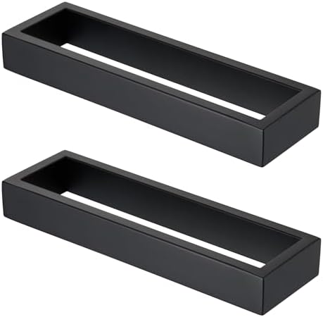 KOKOSIRI Towel Rings Matte Black Hand Towel Bar Holder 9-Inch Kitchen Rack Stainless Steel for Bathroom Hardware Wall Mounted, 2 Pack B4008BK-L9-P2 by KOKOSIRI