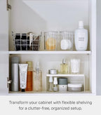 YAMAZAKI Home Tower Medicine Cabinet Vanity Storage Racks – Set of 2, Bathroom Mirror Organizer Risers - Steel - - Image 6