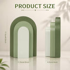 Lineshading 2 Pcs Boho Arch Bookends, Heavy Duty Book Ends for Shelves - Image 2