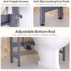 Homde Bathroom Over Toilet Storage Rack: Adjustable 4-Tier Bamboo (Grey) - Image 5