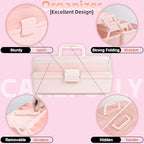 TERGOO 14in 3-Layer Multipurpose Craft Organizers and Storage with Adjustable Dividers, Portable Tackle Box, Folding Art & Craft Case for Medicine, Tool, Sewing Organizer (Pink, X-Large) - Image 6