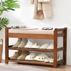 PETKABOO Shoe Rack Bench with Cushion, Shoe Rack for Front Door Entrance, Shoe Bench with Storage for Entryway Hallway Bedroom Living Room by PETKABOO
