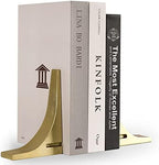 Ambipolar Gold Cast Iron Bookends, Sharp Triangle Theme, Decorative Bookends for Living Room, Office, Desktop, Bookshelves Decor, Bookends for Heavy Books - Image 6