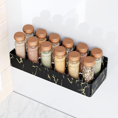 Mystozer Magnetic Spice Rack for Refrigerator Black Gold, 4 Pack - Image 4