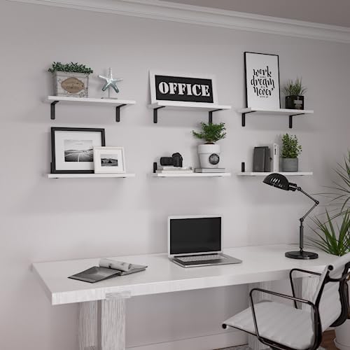 WOPITUES Floating Shelves Set of 6 for Wall Decor & Storage, White - Image 7