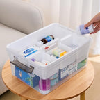Citylife 17 QT Clear Craft Organizers and Storage Box with Handled Tray - Image 6