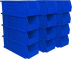 Akro-Mils 12 Pack AkroBins Plastic Storage Bins, Space-Saving Stackable Organizers for Garage, Classroom and Warehouse Organization, Blue by Akro-Mils