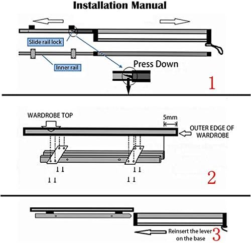 Closet Clothes Hanger Rail,Pull-Out Closet Rod 30-60cm,Wardrobe Clothing Rail,Closet Organizer Rack for Pants and Coat (400MM/15.7INCH) - Image 6