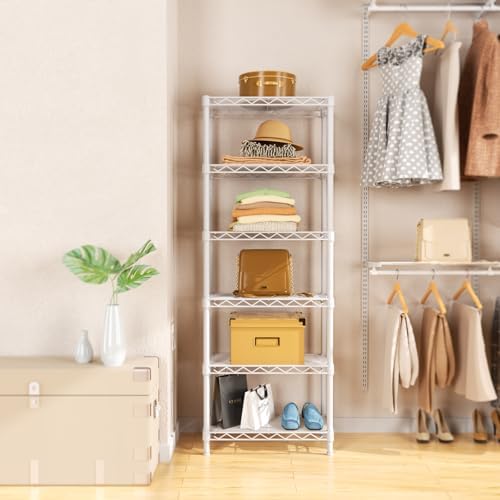 Golpart 6Tier Adjustable Storage Shelves Metal Wire Shelving Standing Shelf - Image 7