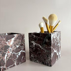 Natural Marble Stone Square Storage Container Empty Vessel Holder Cup for Candle/Pens/Sundries items (Rosa Levanto) - Image 2