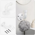 4-Pieces Industrial Pipe Bathroom Towel Ring Kit DIY Wall Mount Accessories Kit Includes Robe Hook Towel Bar and Towel Ring (24 inch White) - Image 3